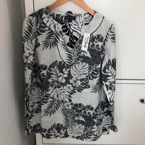 Reyn Spooner Women’s tunic, style design “Onemea Bay” in black onyx